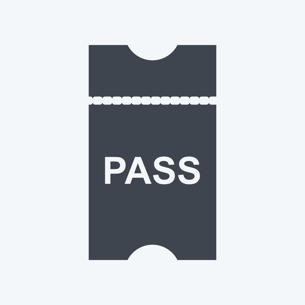 Icon Passes - Glyph Style - Simple illustration,Editable stroke vector