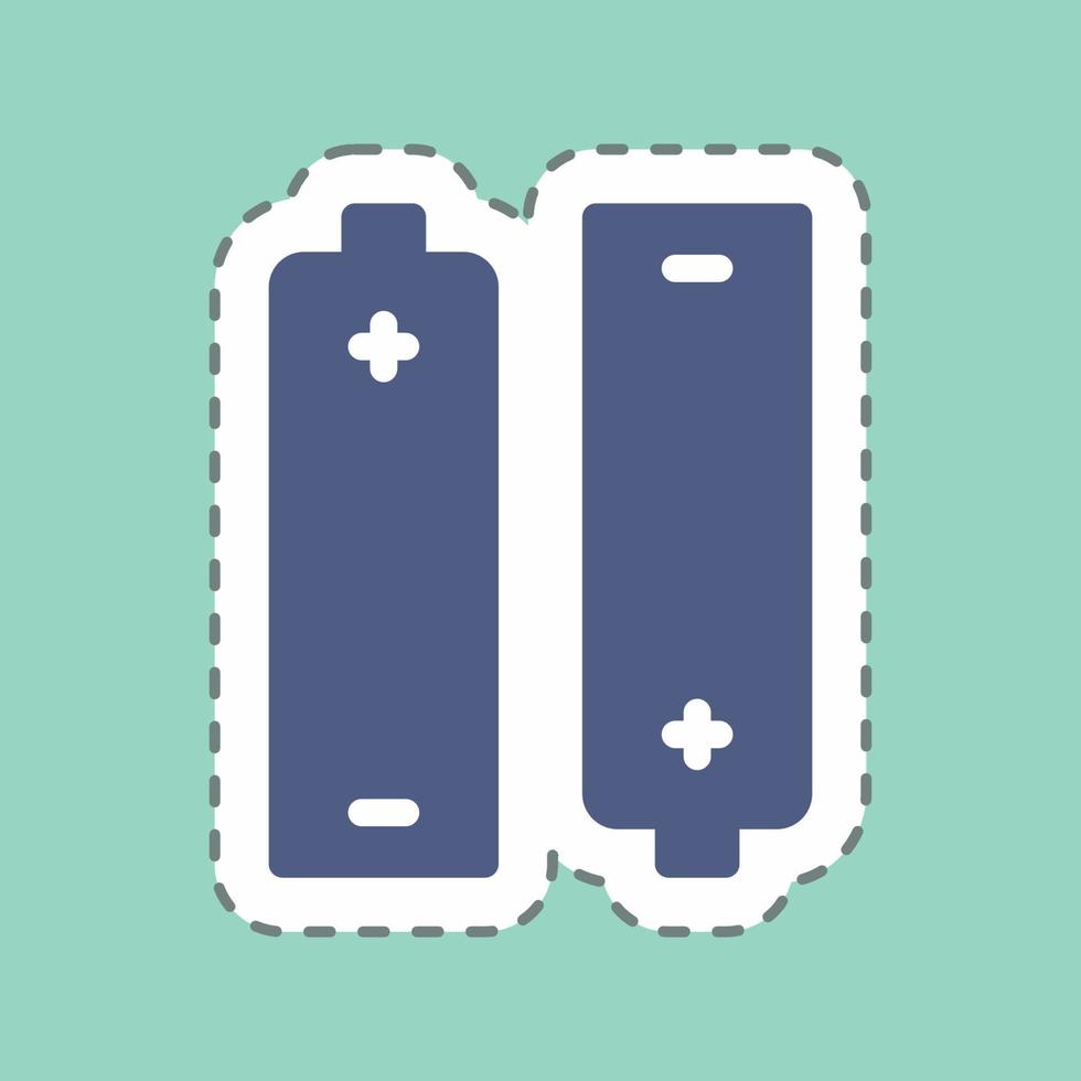 Sticker Batteries - Line Cut - Simple illustration,Editable stroke vector