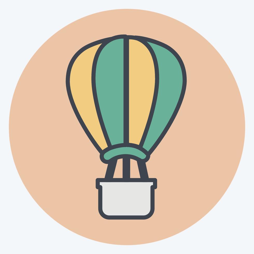 Icon Air Balloon - Color Mate Style - Simple illustration,Editable stroke vector