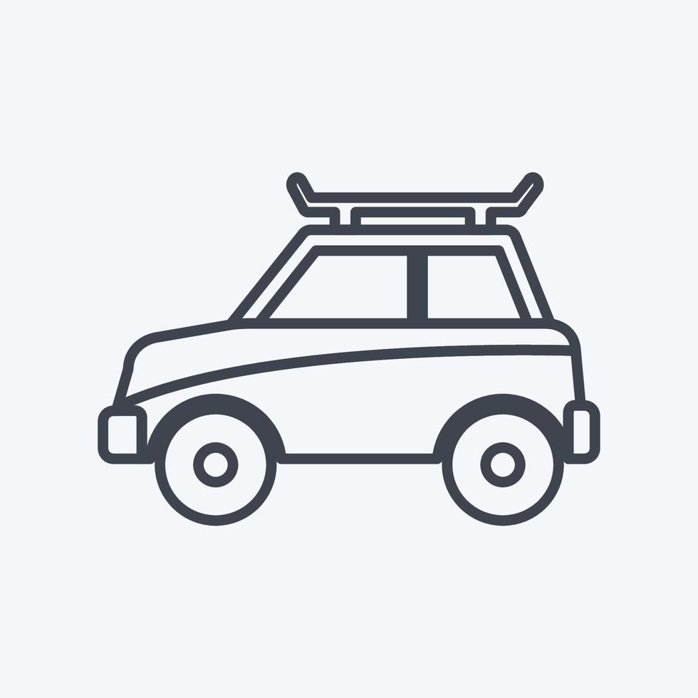 icono de coche - estilo de línea - ilustración simple, trazo editable vector