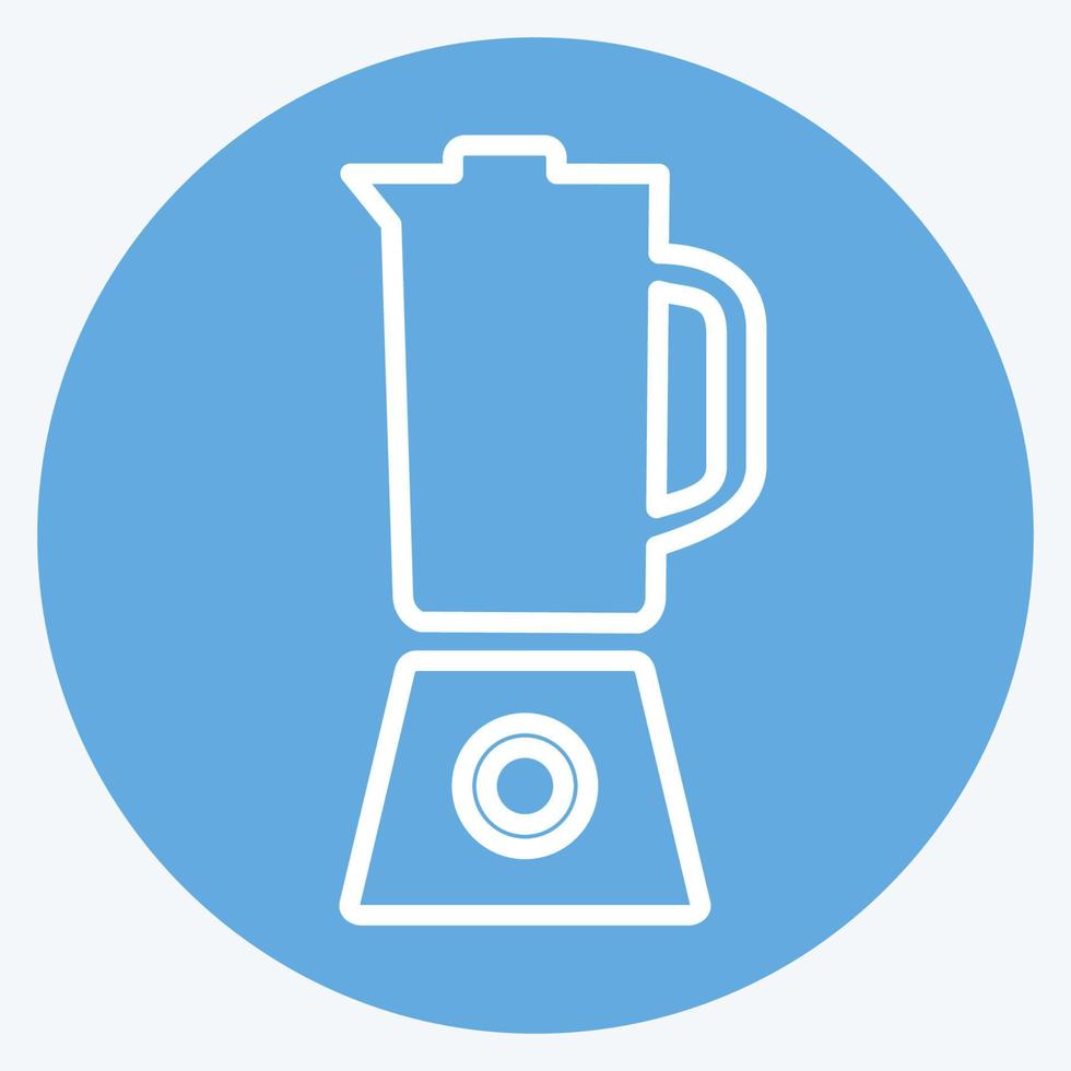 licuadora de icono - estilo de ojos azules - ilustración simple, trazo editable vector