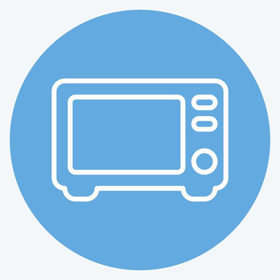 Icon Microwave - Blue Eyes Style - Simple illustration,Editable stroke vector