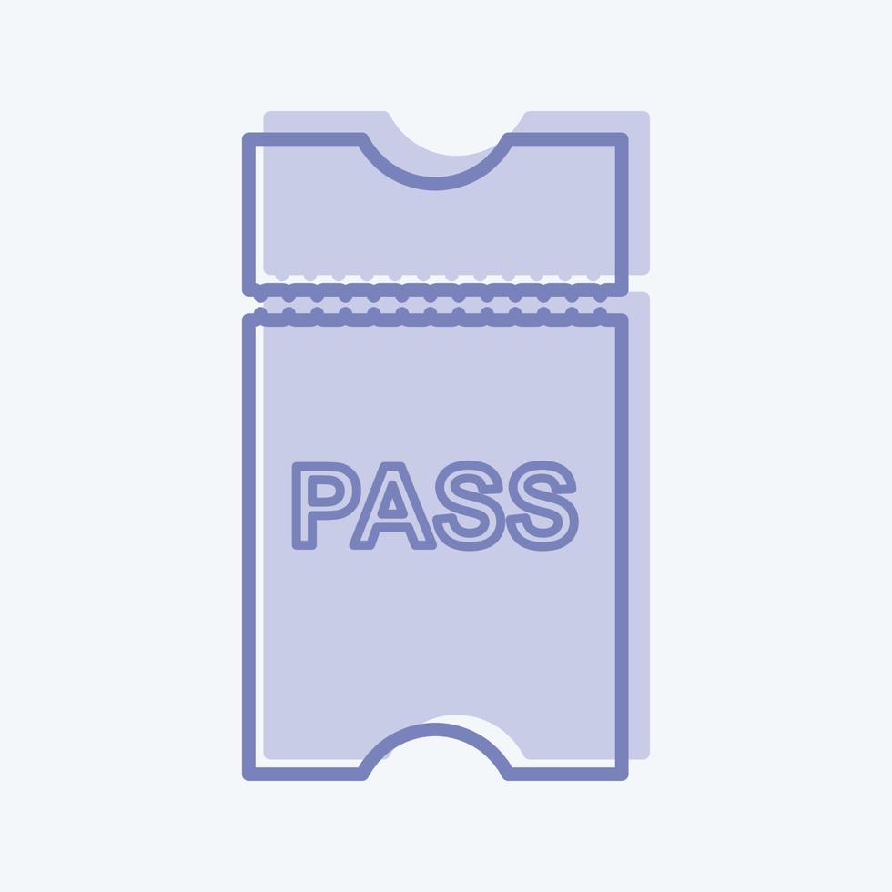 Icon Passes - Two Tone Style - Simple illustration,Editable stroke vector