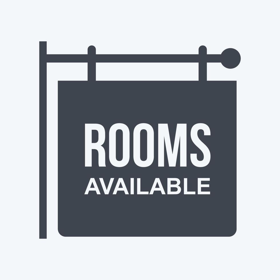 Icon Rooms - Glyph Style - Simple illustration,Editable stroke vector