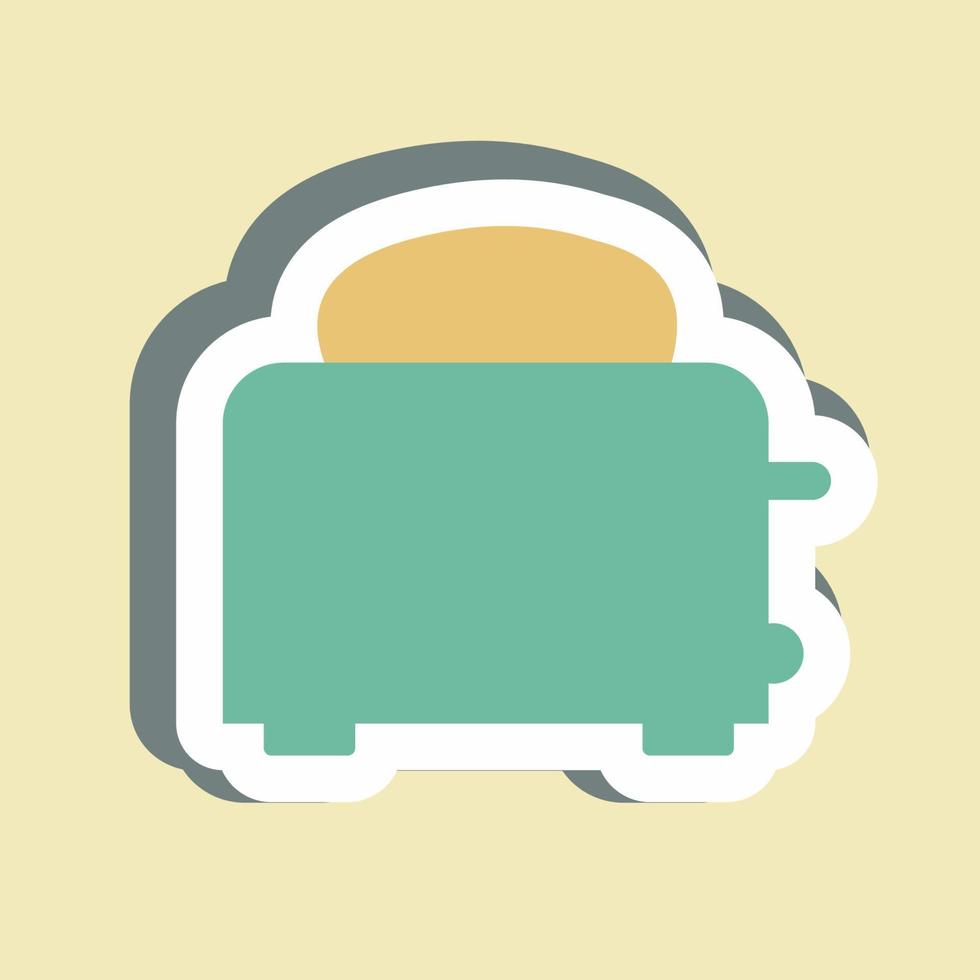 Sticker Toaster - Simple illustration,Editable stroke vector