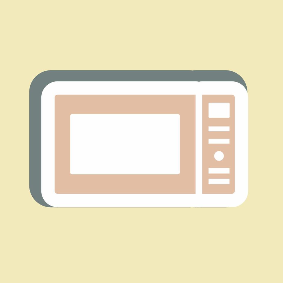 Sticker Microwave - Simple illustration,Editable stroke vector