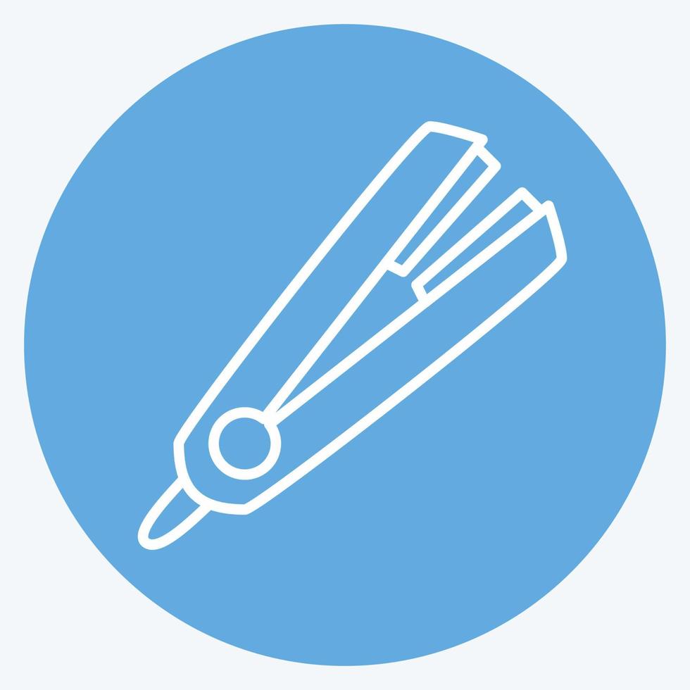 Icon Hair Straightener - Blue Eyes Style - Simple illustration,Editable stroke vector