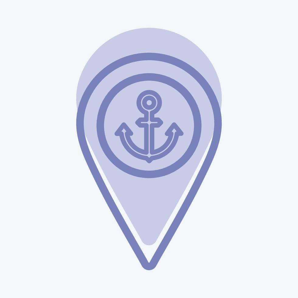 Icon Shipping Location - Two Tone Style - Simple illustration,Editable stroke vector