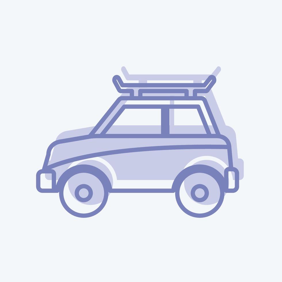 icono de coche - estilo de dos tonos - ilustración simple, trazo editable vector