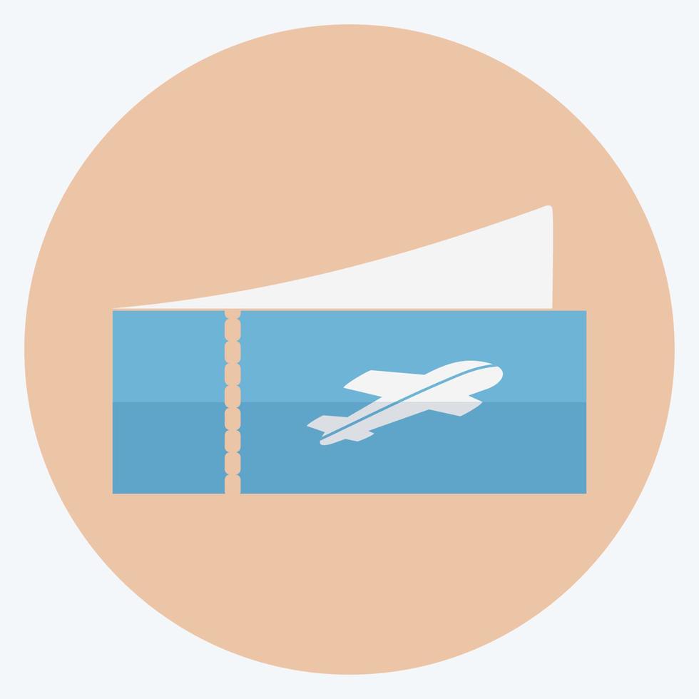 Icon Plane Tickets - Flat Style - Simple illustration,Editable stroke vector