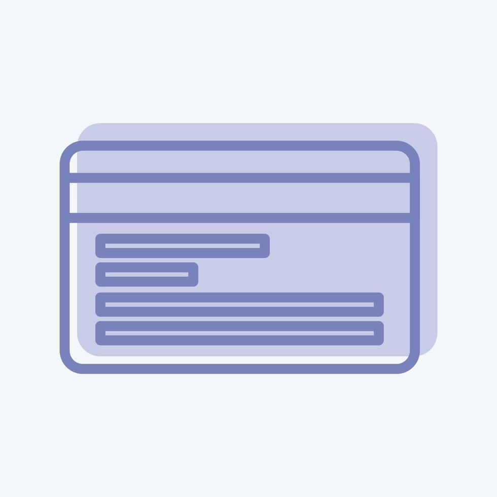 Icon Credit Card - Two Tone Style - Simple illustration,Editable stroke vector