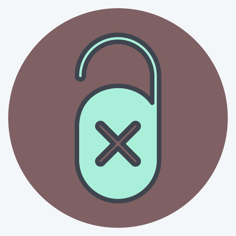 Icon Do not Disturb - Color Mate Style - Simple illustration,Editable stroke vector