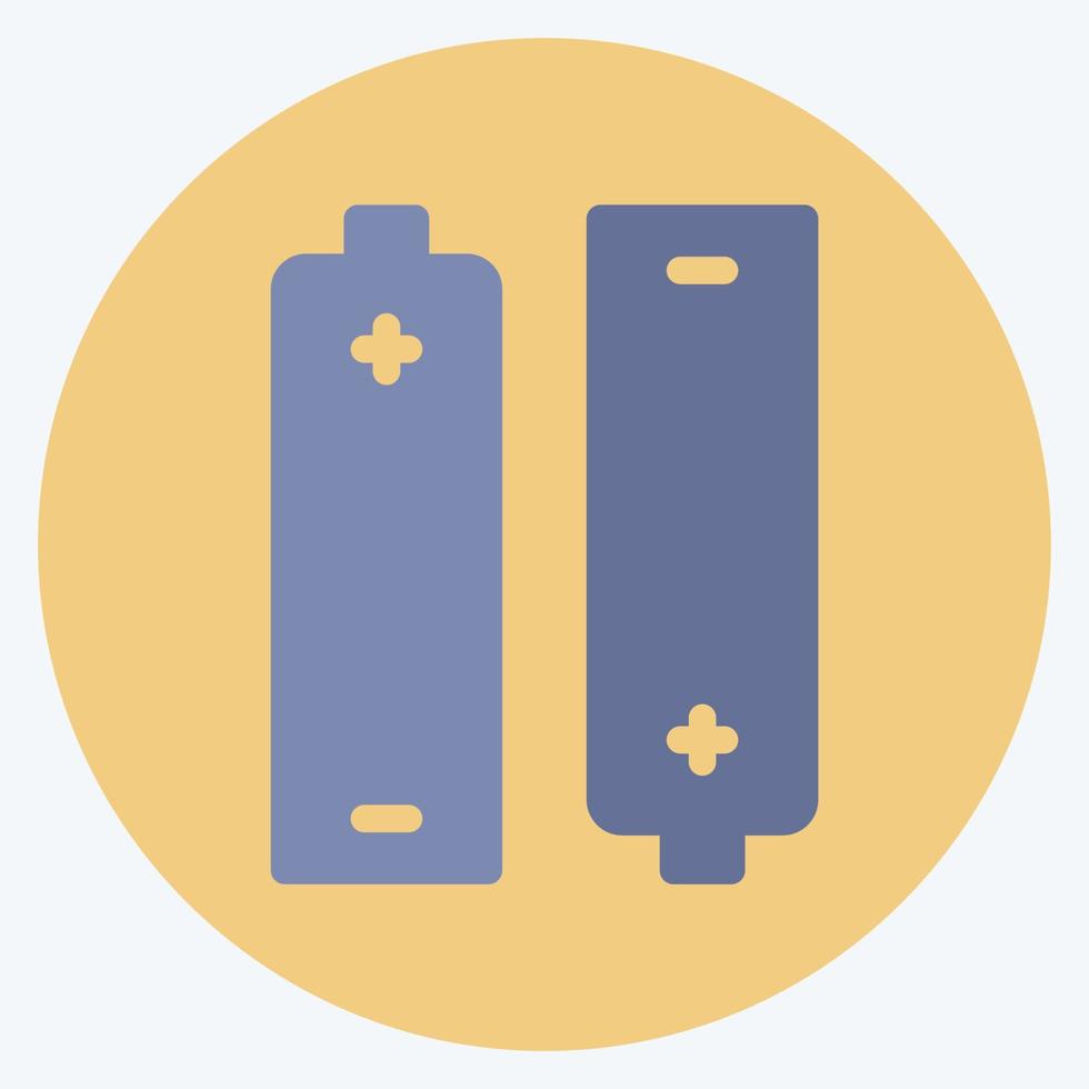 Icon Batteries - Flat Style - Simple illustration,Editable stroke vector