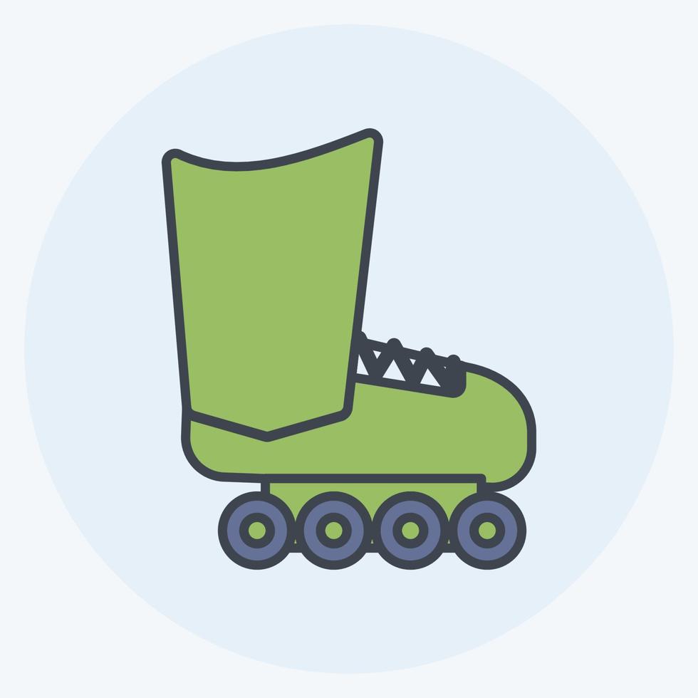 Icon Skates - Color Mate Style - Simple illustration,Editable stroke vector