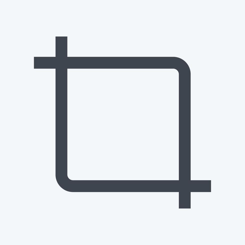Icon Crop - Glyph Style - Simple illustration,Editable stroke vector
