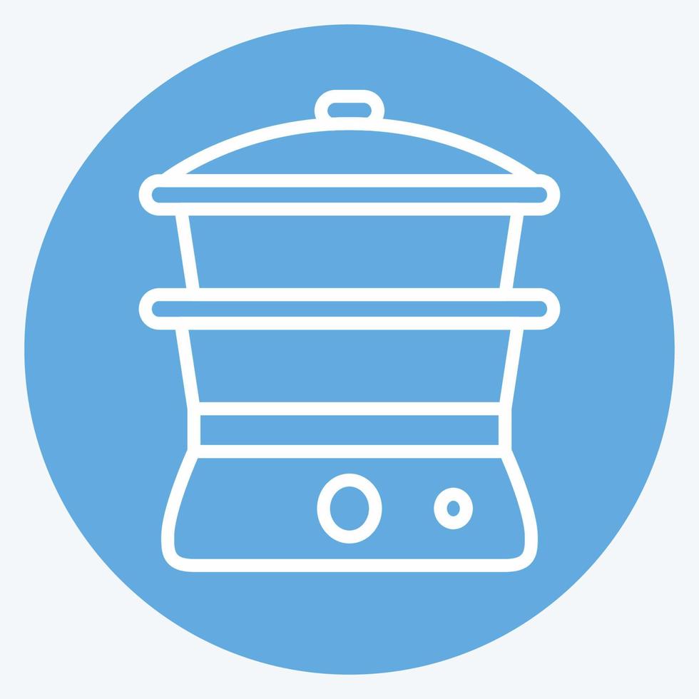 Icon Steamer - Blue Eyes Style - Simple illustration,Editable stroke vector