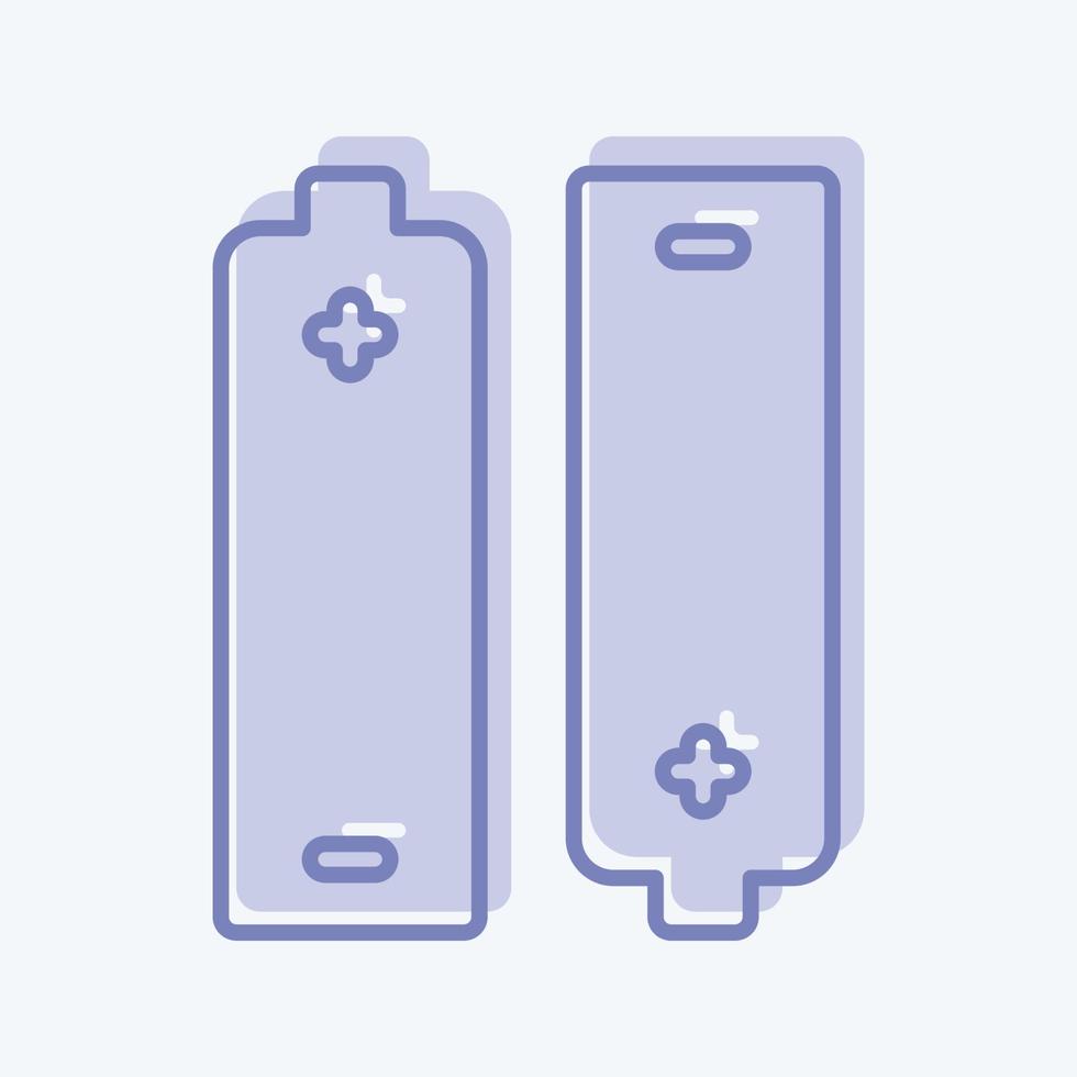 Icon Batteries - Two Tone Style - Simple illustration,Editable stroke vector