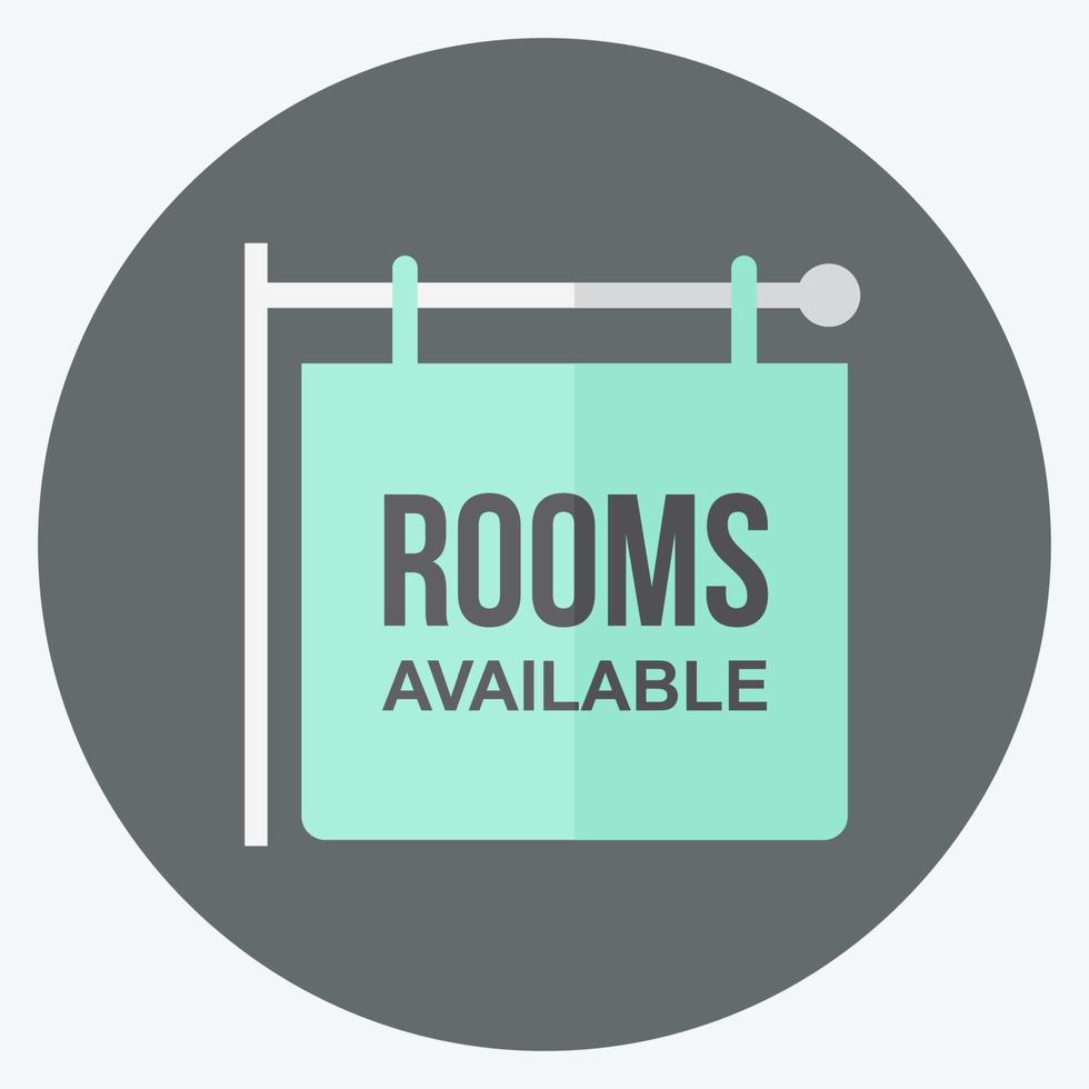 Icon Rooms - Flat Style - Simple illustration,Editable stroke vector