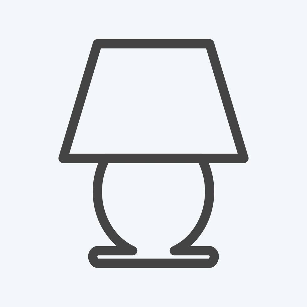 Icon Table Lamp - Line Style - Simple illustration,Editable stroke vector