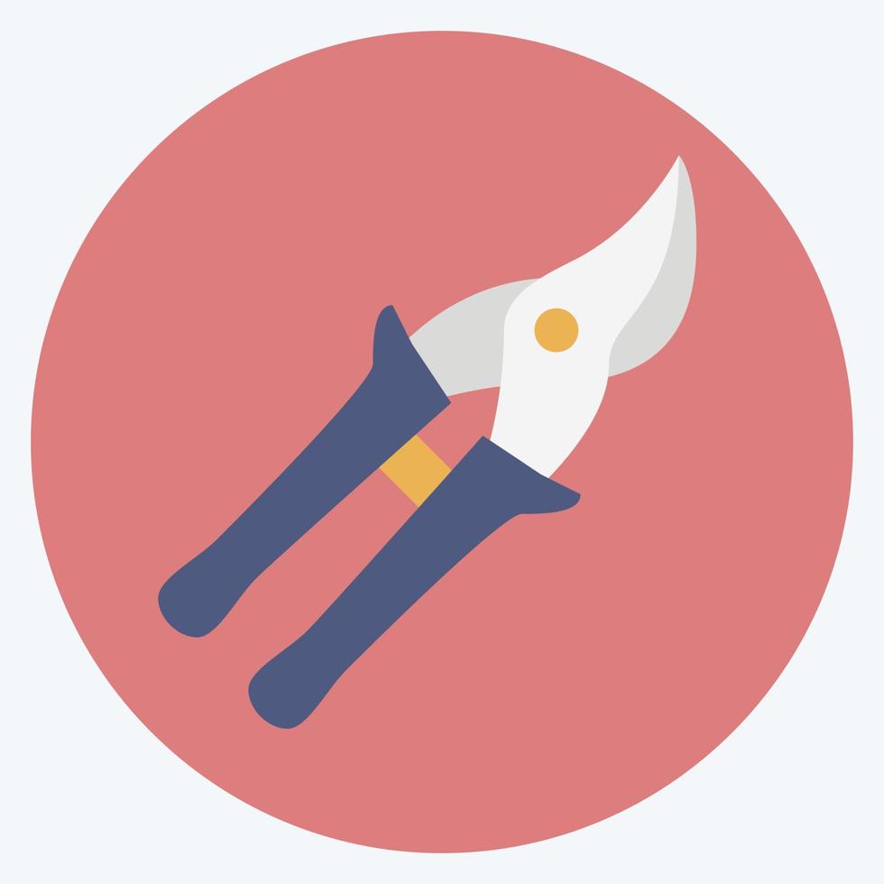 Icon Hand Pruners - Flat Style - Simple illustration,Editable stroke vector