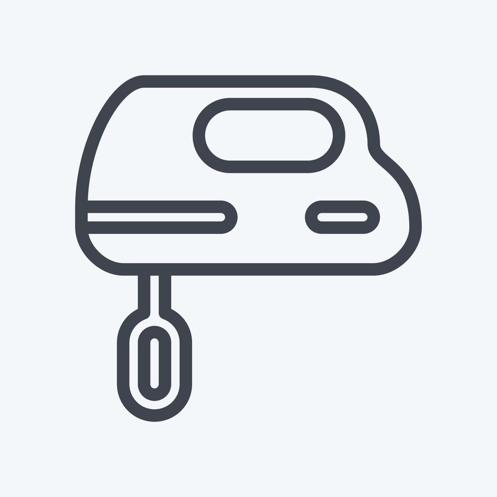 Icon Hand Mixer - Line Style - Simple illustration,Editable stroke vector