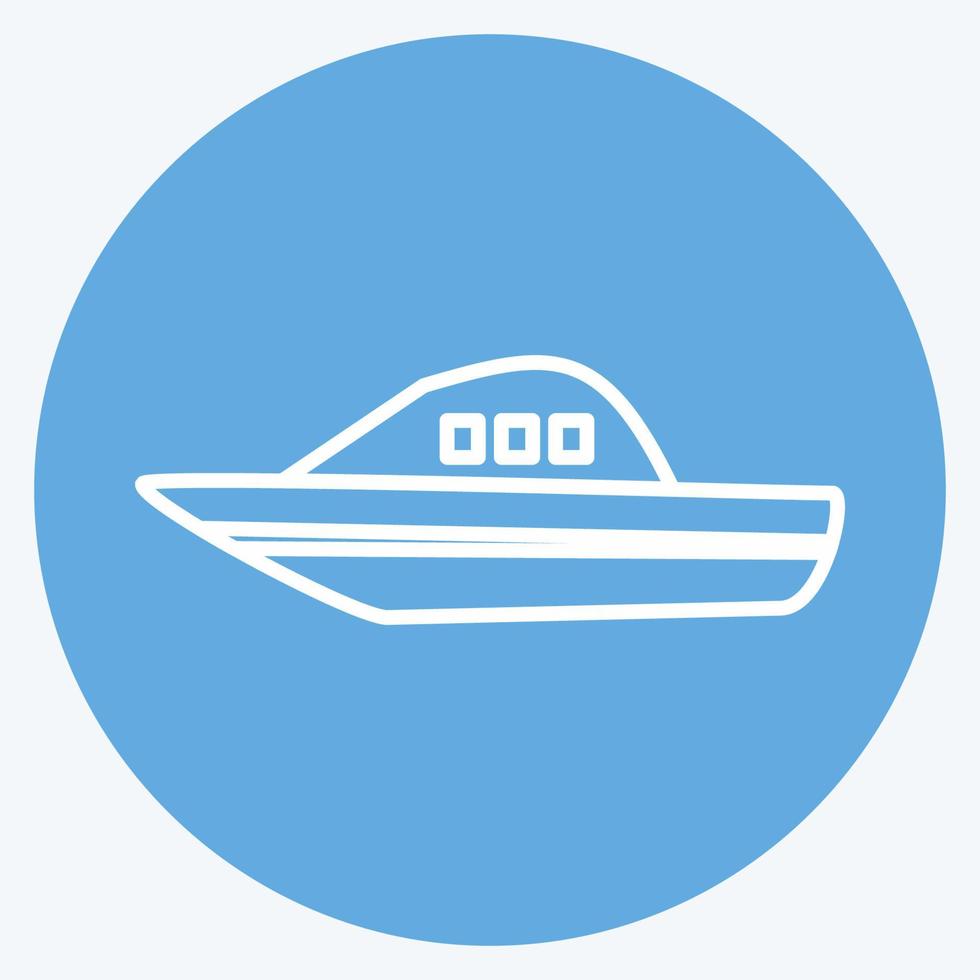 Icon Boat - Blue Eyes Style - Simple illustration,Editable stroke vector