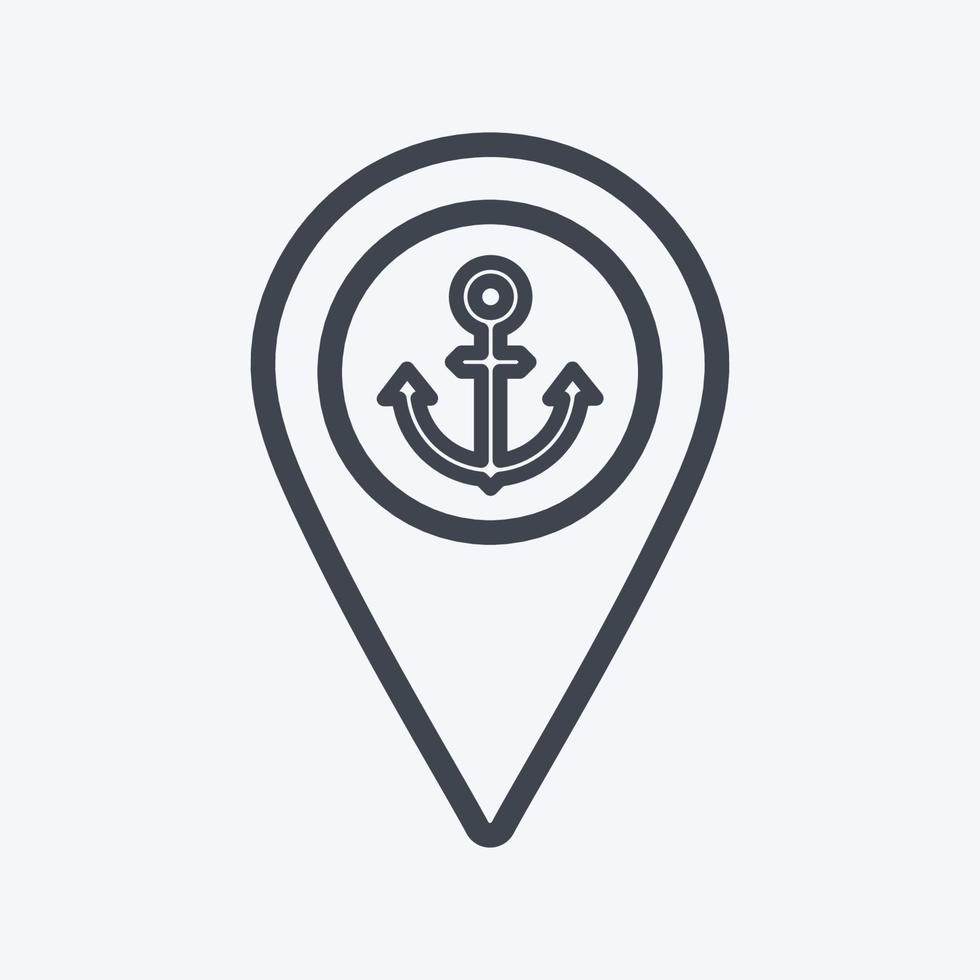 Icon Shipping Location - Line Style - Simple illustration,Editable stroke vector