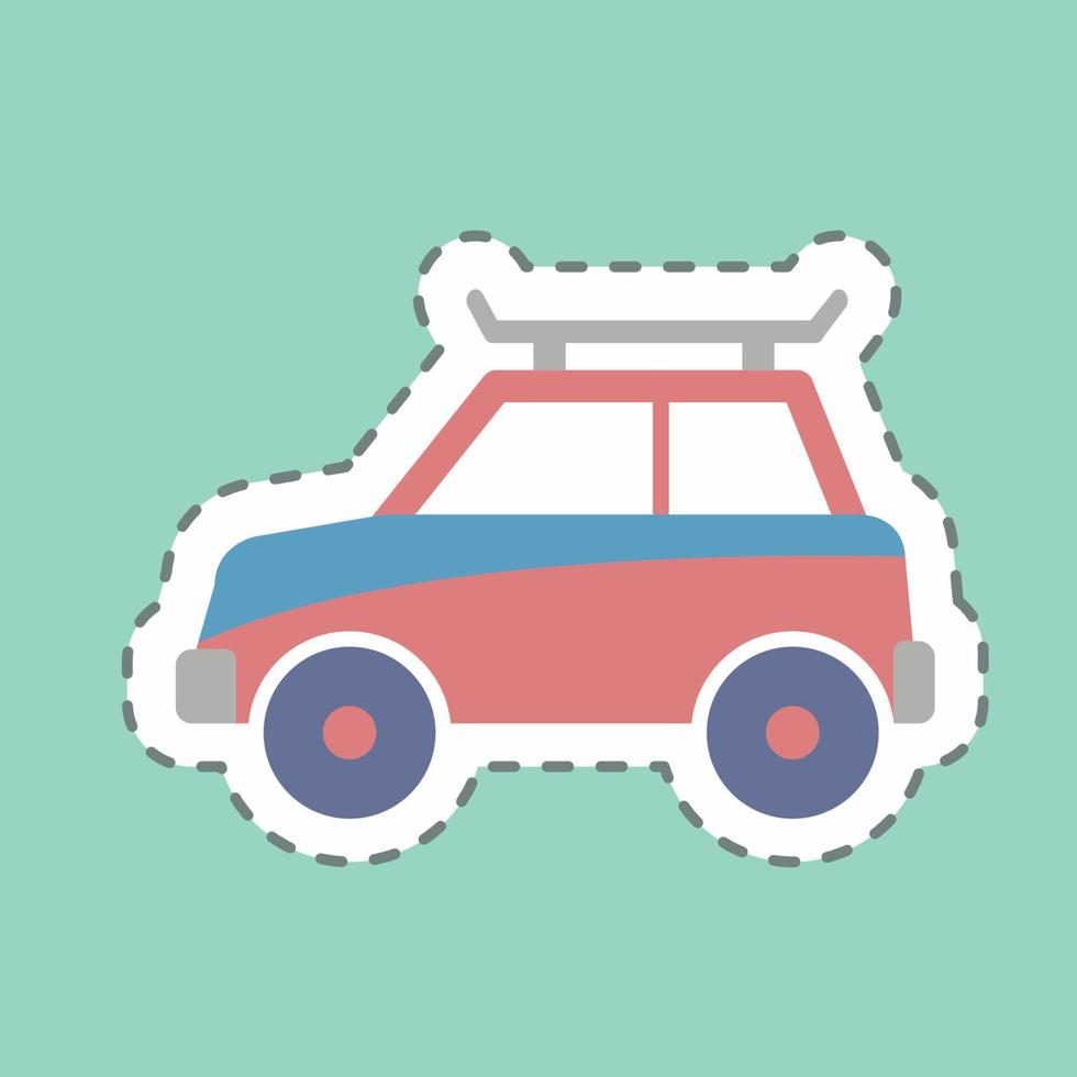 Sticker Car - Line Cut - Simple illustration,Editable stroke vector