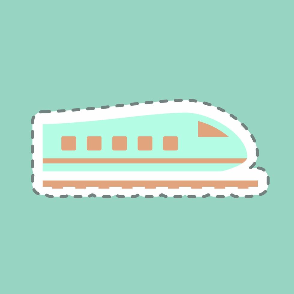 Sticker Trains - Line Cut - Simple illustration,Editable stroke vector