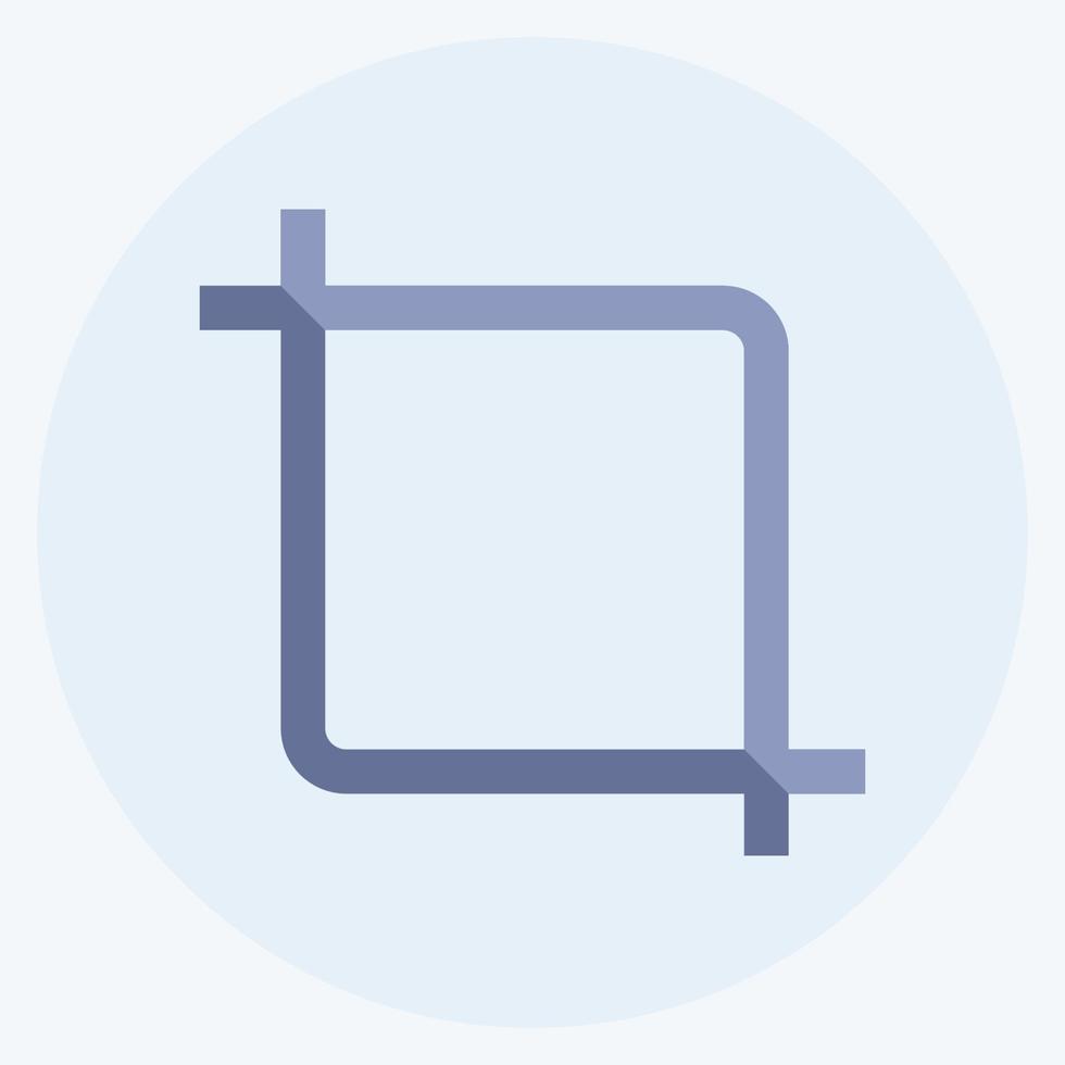 Icon Crop - Flat Style - Simple illustration,Editable stroke vector