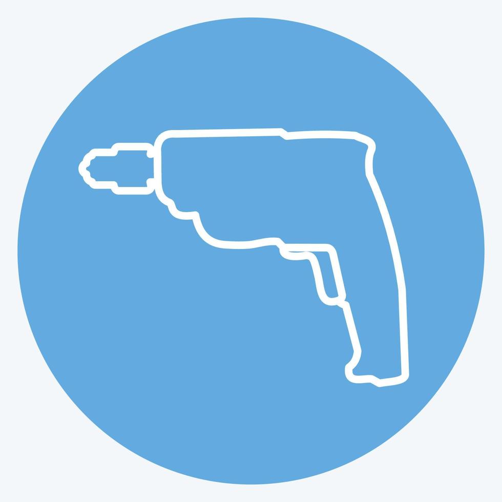 Icon Drill Machine - Blue Eyes Style - Simple illustration,Editable stroke vector