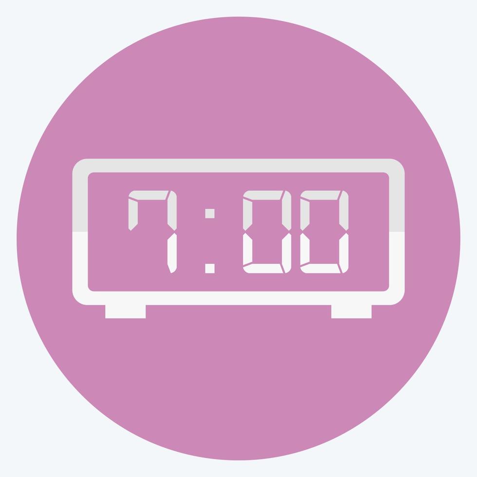 Icon Digital Clock - Flat Style - Simple illustration,Editable stroke vector