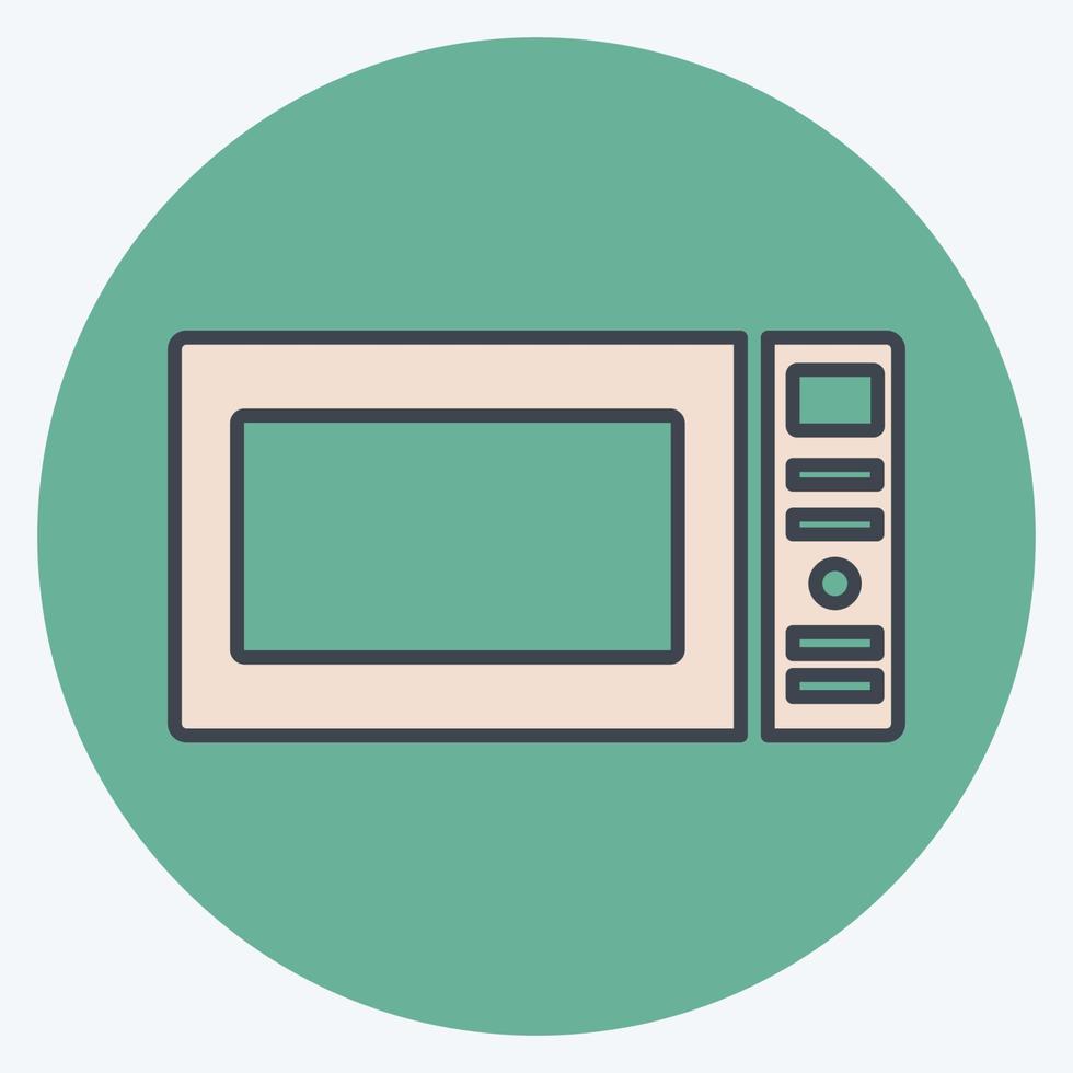 Icon Microwave - Color Mate Style - Simple illustration,Editable stroke vector