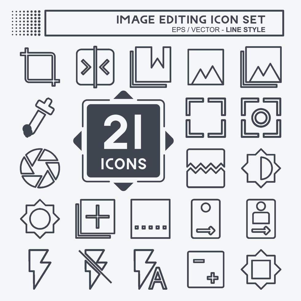 Icon Set Image Editing - Line Style - Simple illustration,Editable stroke vector