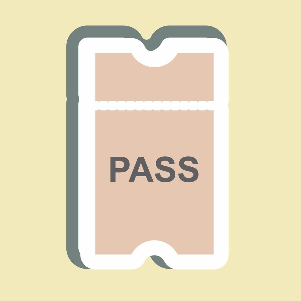 Sticker Passes - Simple illustration,Editable stroke vector