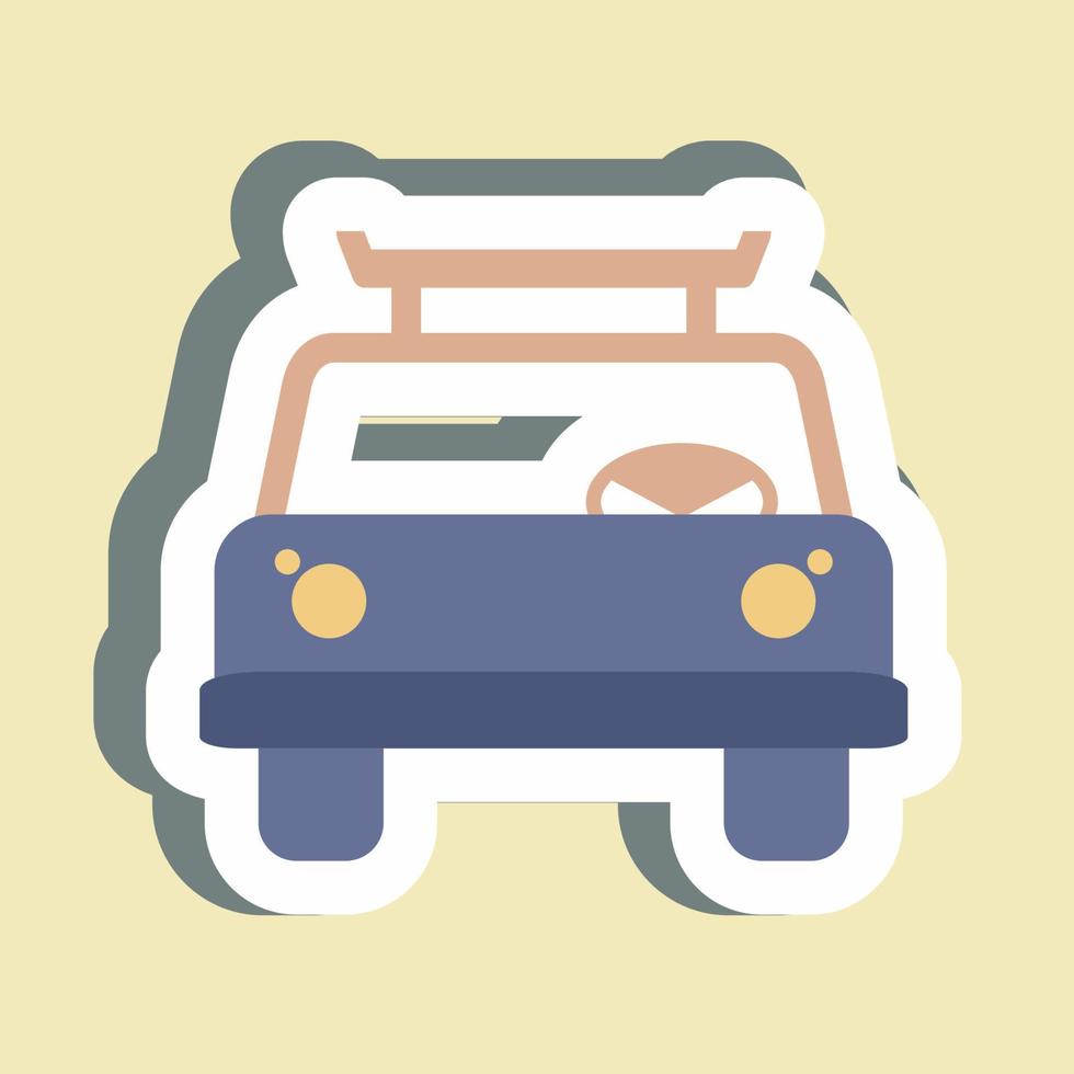 Sticker Cab - Simple illustration,Editable stroke vector