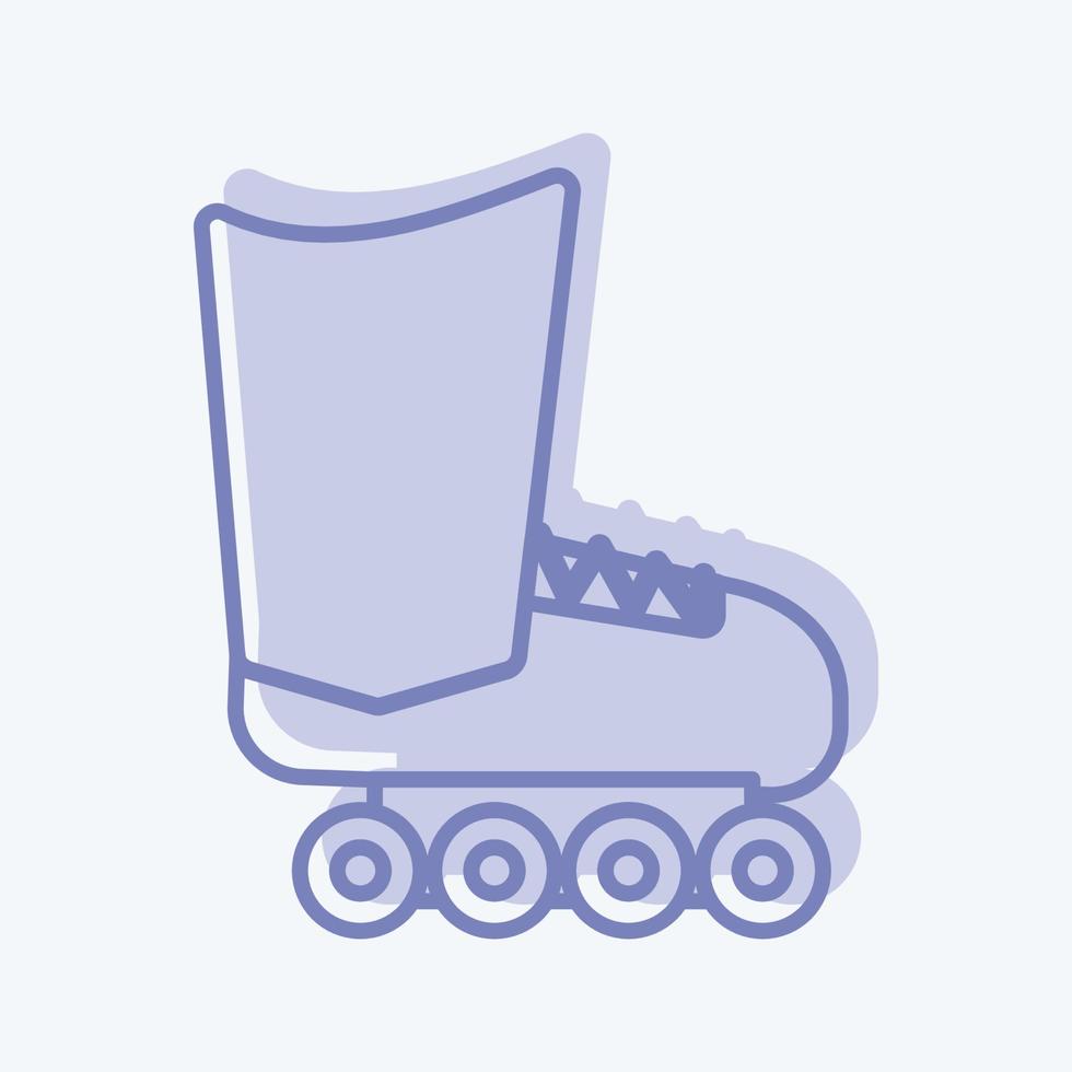 patines de icono - estilo de dos tonos - ilustración simple, trazo editable vector