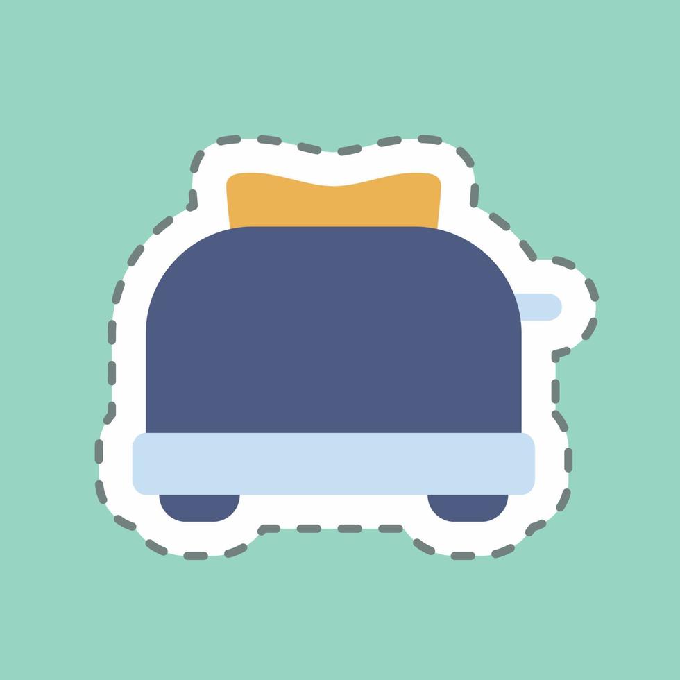 Sticker Toaster - Line Cut - Simple illustration,Editable stroke vector