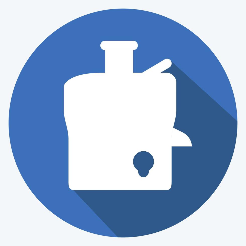 Icon Juice Maker - Long Shadow Style - Simple illustration,Editable stroke vector
