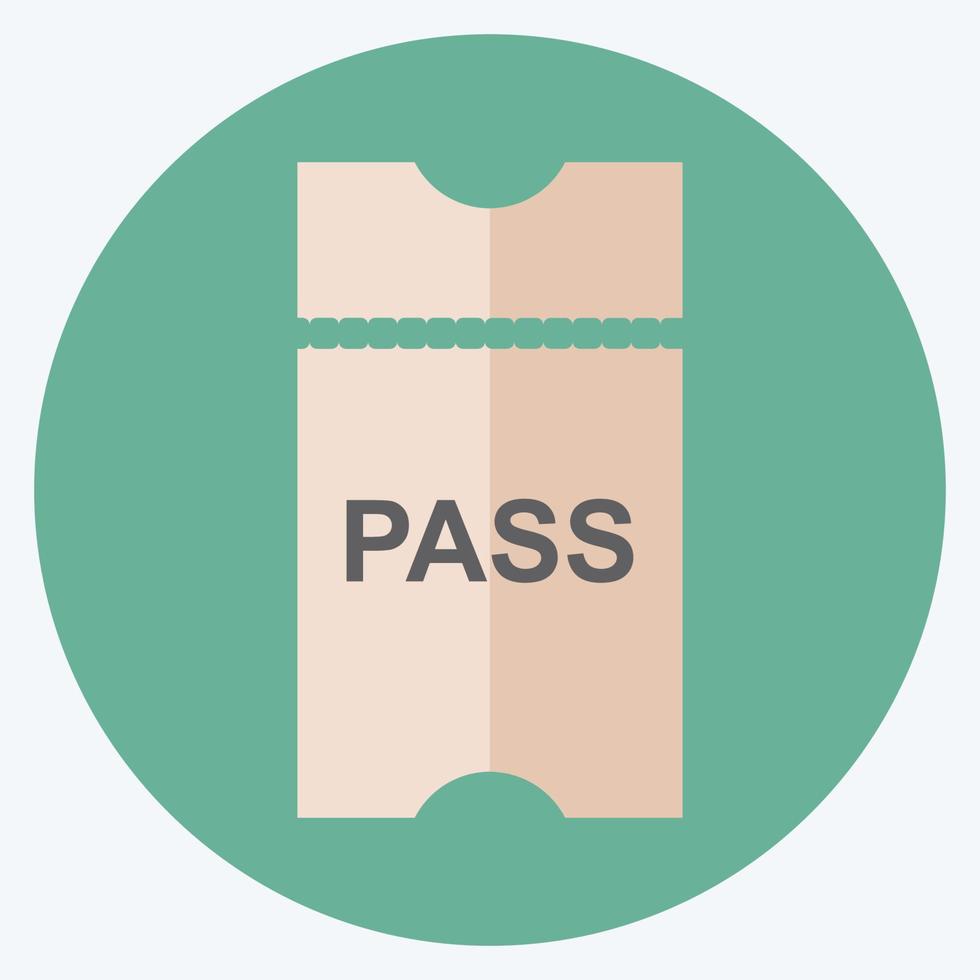 Icon Passes - Flat Style - Simple illustration,Editable stroke vector
