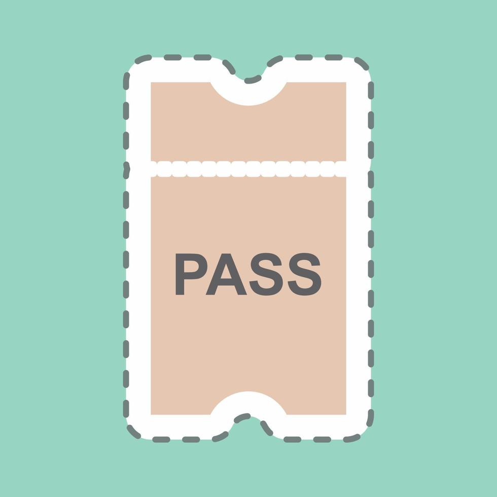 Sticker Passes - Line Cut - Simple illustration,Editable stroke vector