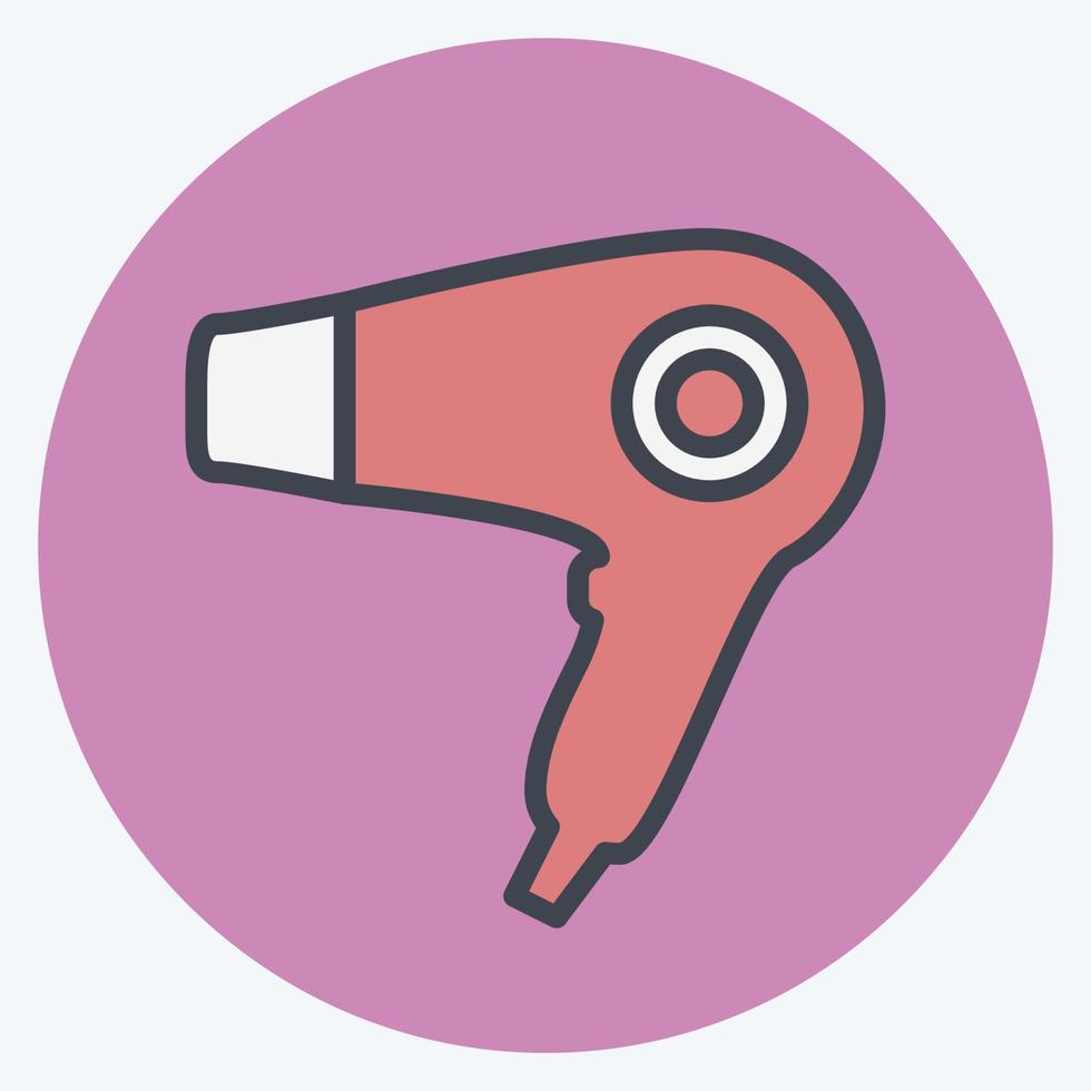 Icon Hair Dryer - Color Mate Style - Simple illustration,Editable stroke vector