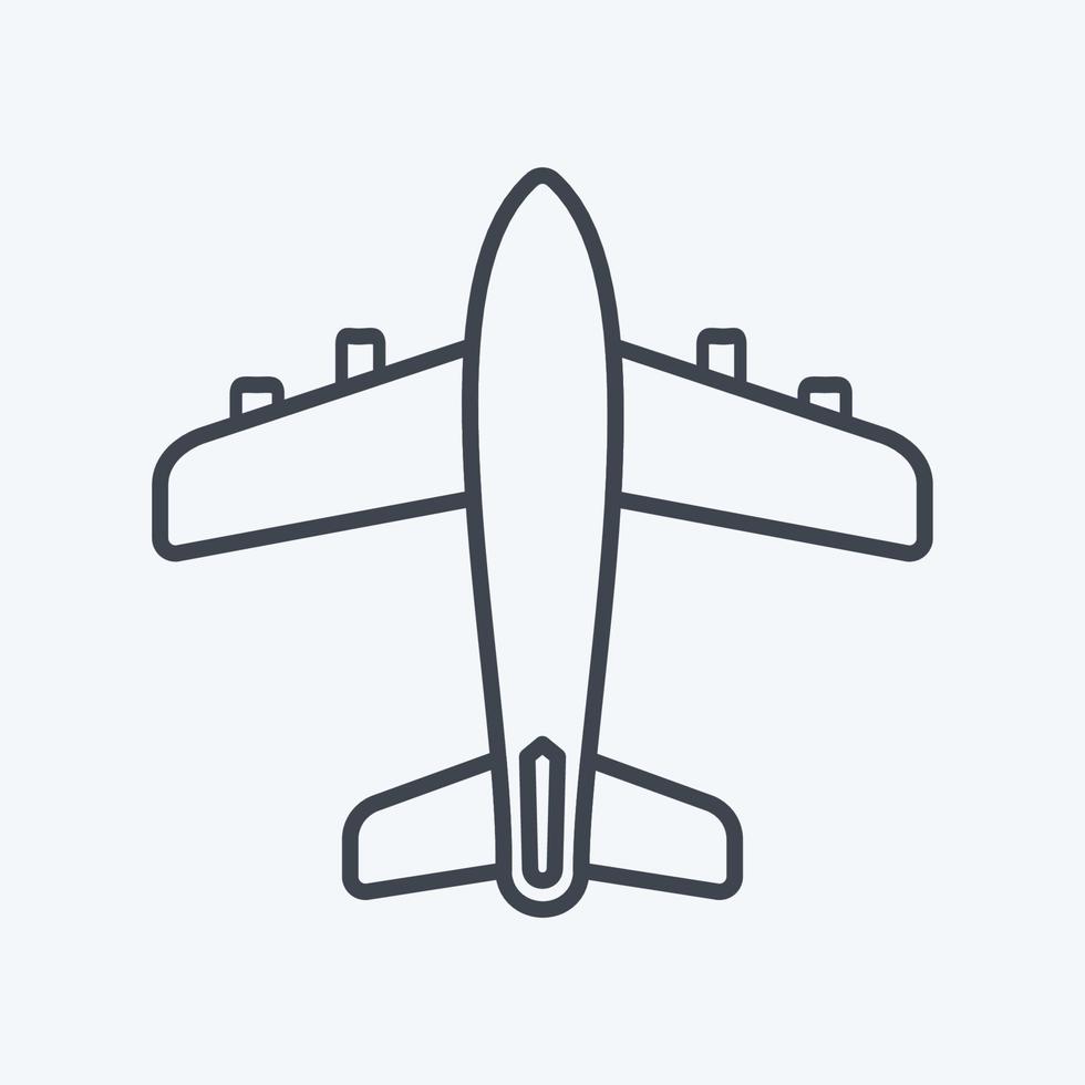 Icon Aeroplane - Line Style - Simple illustration,Editable stroke vector