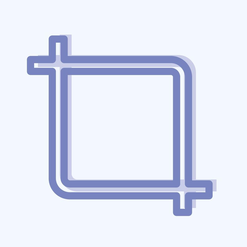 Icon Crop - Two Tone Style - Simple illustration,Editable stroke vector