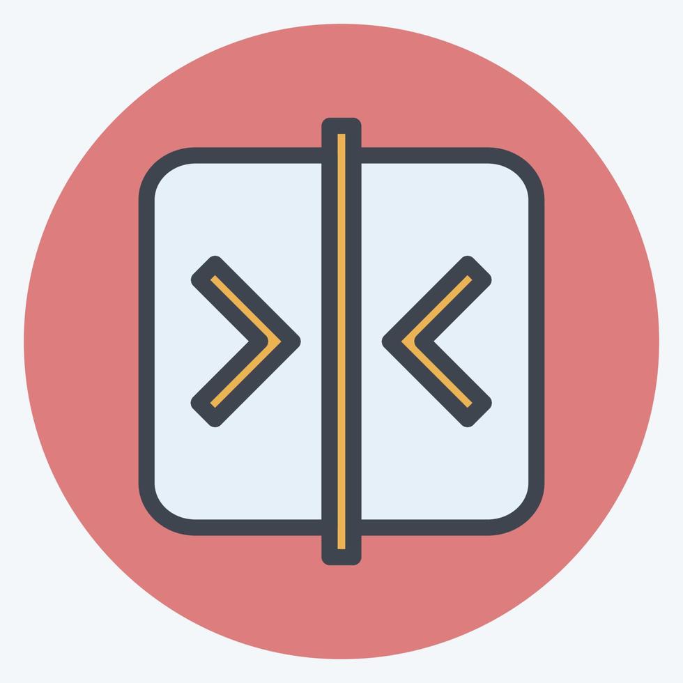 Icon Compare - Color Mate Style - Simple illustration,Editable stroke vector