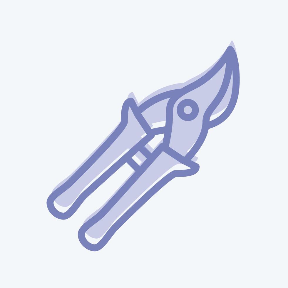 Icon Hand Pruners - Two Tone Style - Simple illustration,Editable stroke vector