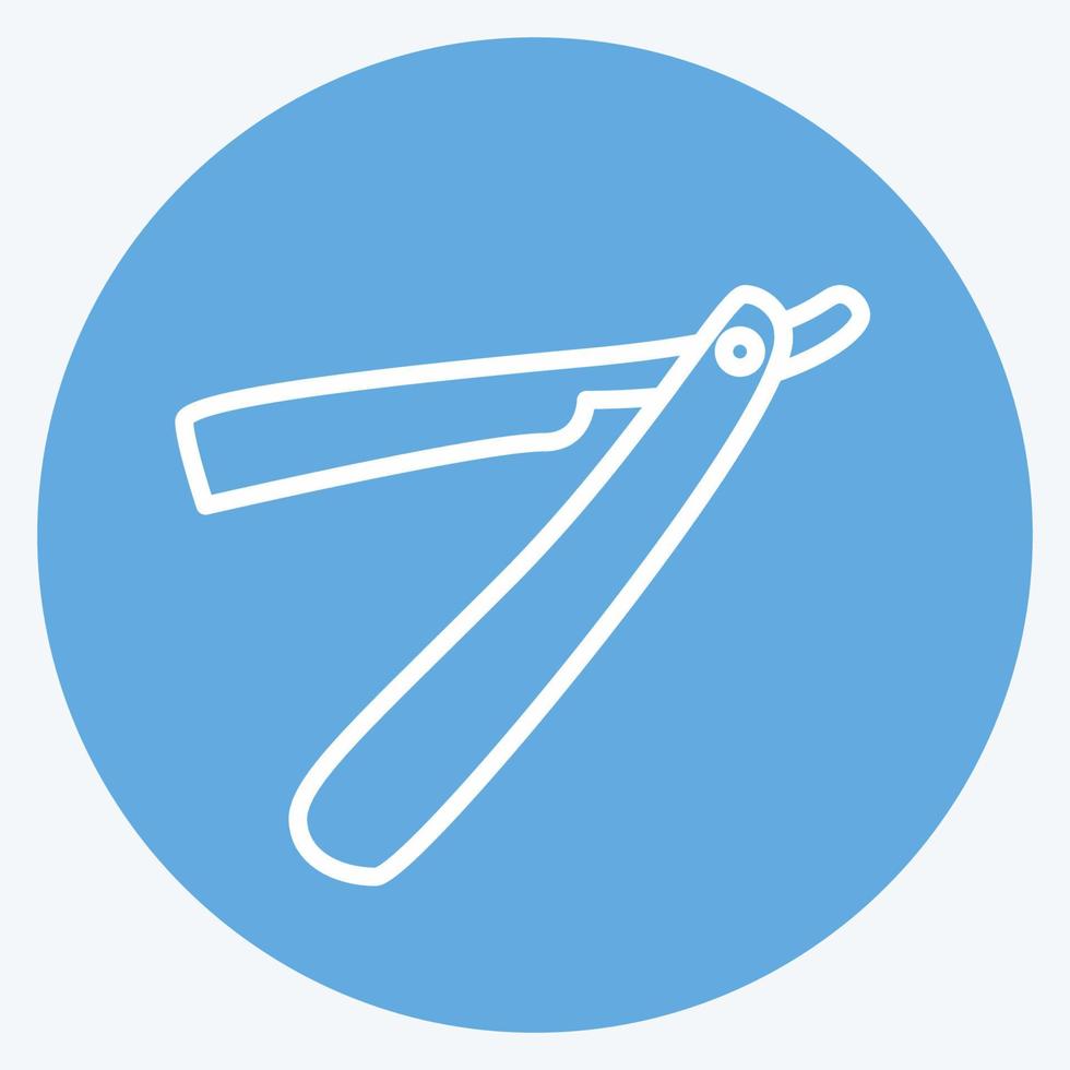Icon Straight Razor - Blue Eyes Style - Simple illustration,Editable stroke vector