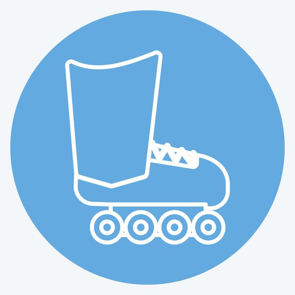 patines de icono - estilo de ojos azules - ilustración simple, trazo editable vector