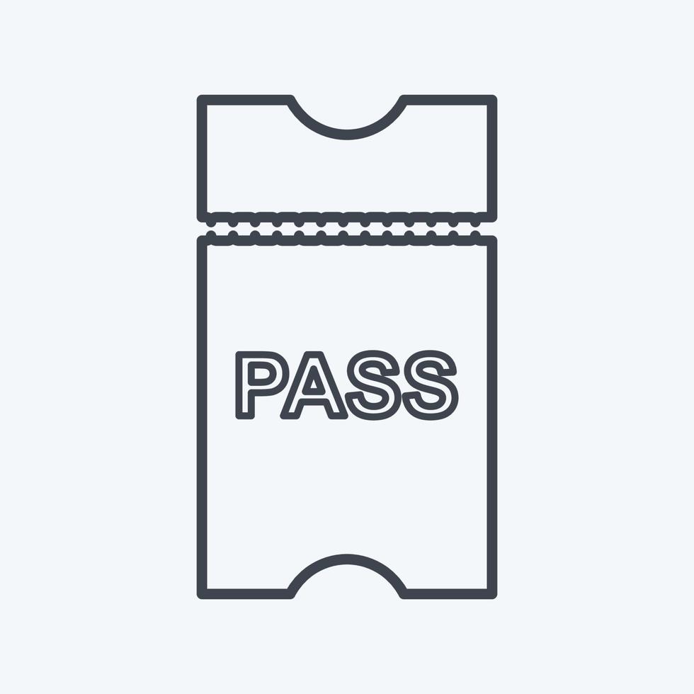 Icon Passes - Line Style - Simple illustration,Editable stroke vector