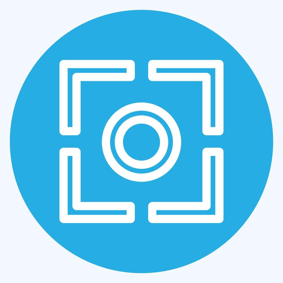icono de enfoque central - estilo de ojos azules - ilustración simple, trazo editable vector
